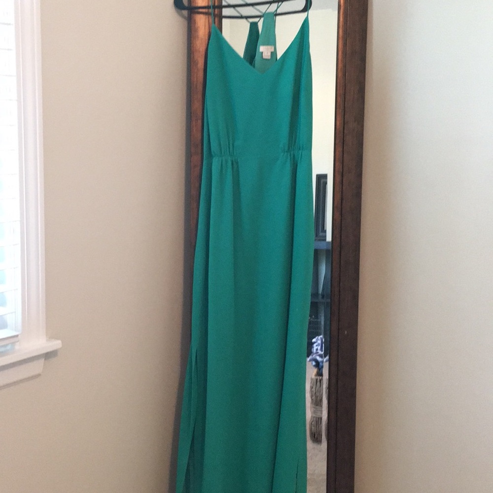 J.Crew jade green maxi dress; size 4